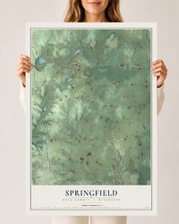 Map of Springfield, Dane County, Wisconsin, 24 x 36 inch unframed archival matte print