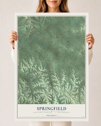 Map of Springfield, Jackson County, Wisconsin, 24 x 36 inch unframed archival matte print