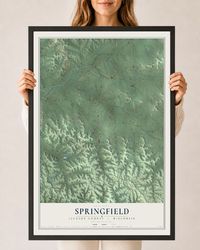 Map of Springfield, Jackson County, Wisconsin, 24 x 36 inch print in a black wood frame