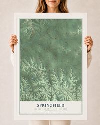 Map of Springfield, Jackson County, Wisconsin, 24 x 36 inch print in a white wood frame