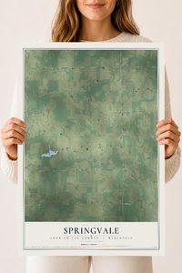 Map of Springvale, Fond du Lac County, Wisconsin, 18 x 24 inch unframed archival matte print