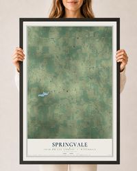 Map of Springvale, Fond du Lac County, Wisconsin, 24 x 36 inch print in a black wood frame