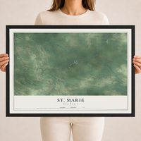 Map of St. Marie, Wisconsin, 18 x 24 inch print in a black wood frame