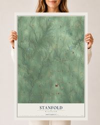 Map of Stanfold, Wisconsin, 24 x 36 inch unframed archival matte print