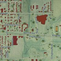 Second close-up of the map of Stanley, Chippewa County, Wisconsin print showing more streets and buildings