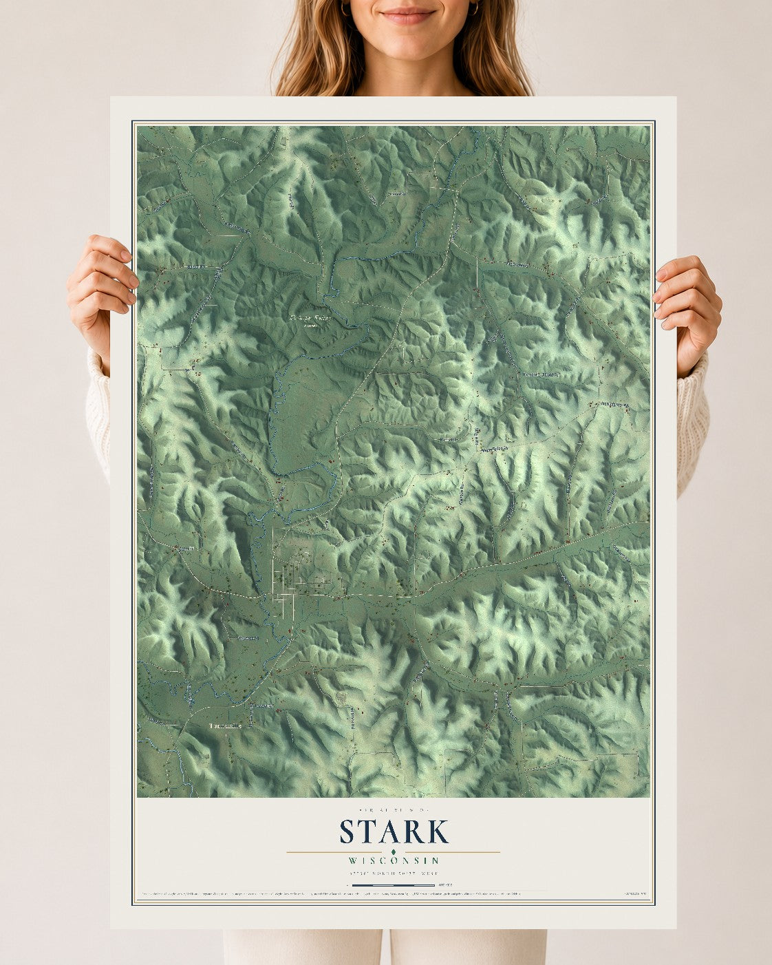 Map of Stark, Wisconsin, 24 x 36 inch unframed archival matte print