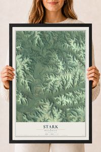 Map of Stark, Wisconsin, 18 x 24 inch print in a black wood frame