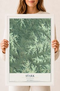 Map of Stark, Wisconsin, 18 x 24 inch print in a white wood frame