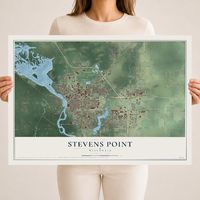 Map of Stevens Point, Wisconsin, 18 x 24 inch unframed archival matte print