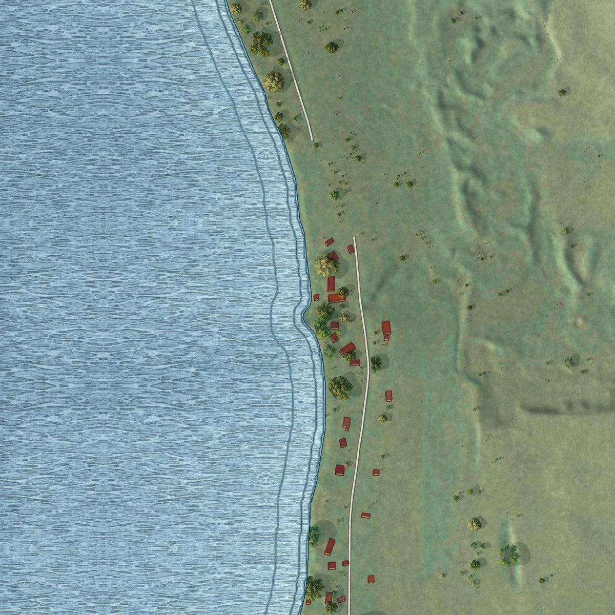 Second close-up of the map of Stockbridge, Wisconsin print showing more streets and buildings