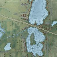 Close-up of the map of Summit, Waukesha County, Wisconsin print showing street and building detail