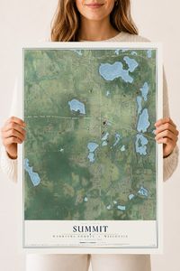 Map of Summit, Waukesha County, Wisconsin, 18 x 24 inch unframed archival matte print