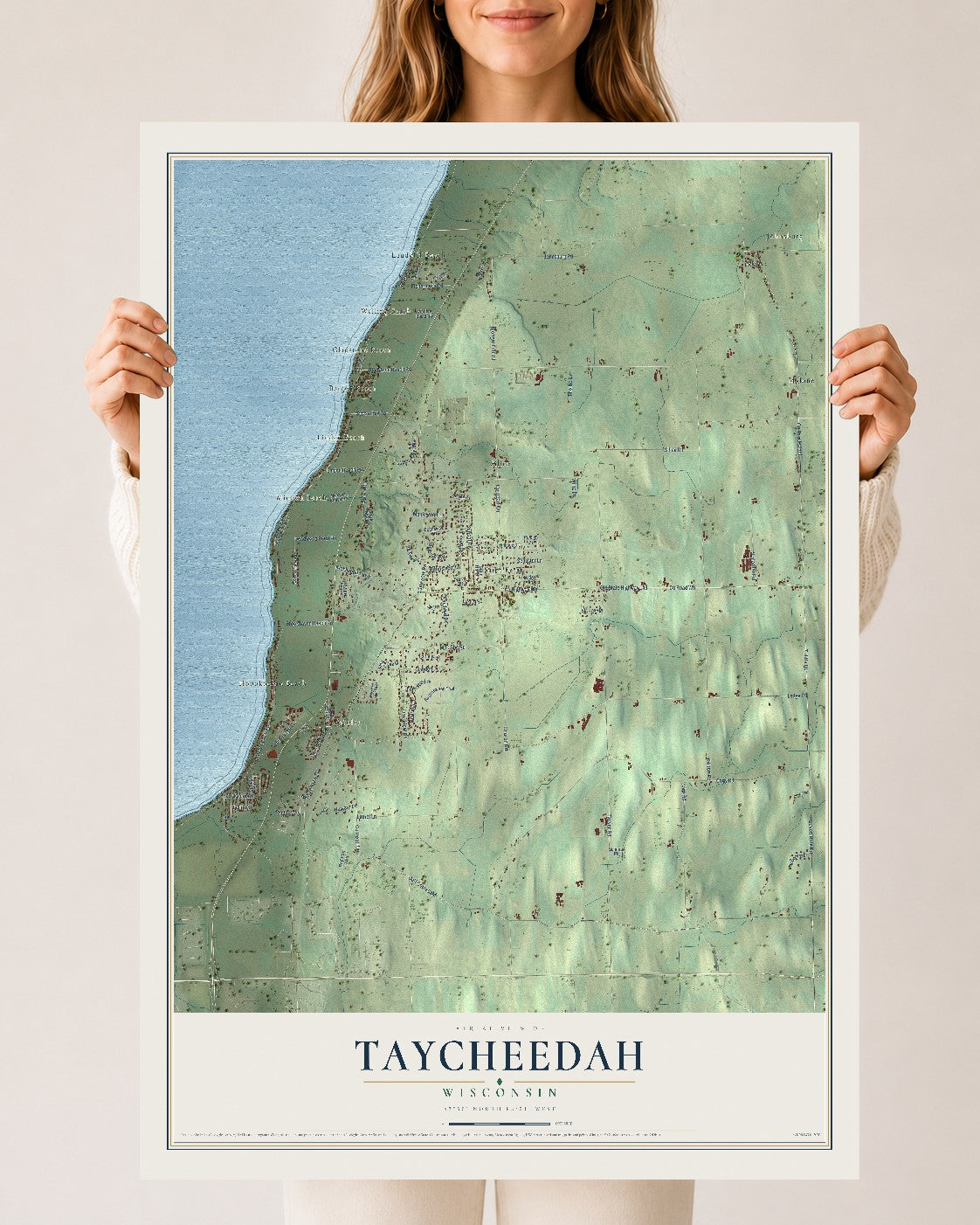 Map of Taycheedah, Wisconsin, 24 x 36 inch unframed archival matte print