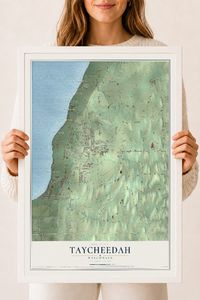 Map of Taycheedah, Wisconsin, 18 x 24 inch print in a white wood frame