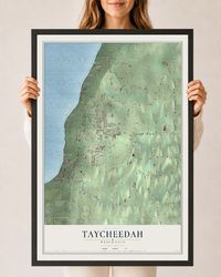 Map of Taycheedah, Wisconsin, 24 x 36 inch print in a black wood frame