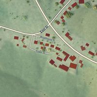 Second close-up of the map of Tennyson, Wisconsin print showing more streets and buildings