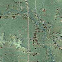 Second close-up of the map of Tilden, Wisconsin print showing more streets and buildings