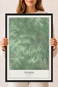 Map of Tilden, Wisconsin, 18 x 24 inch print in a black wood frame