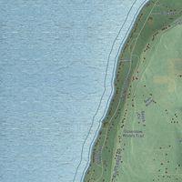 Second close-up of the map of the Town of Egg Harbor, Wisconsin print showing more streets and buildings