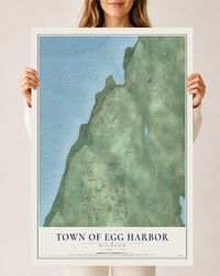 Map of the Town of Egg Harbor, Wisconsin, 24 x 36 inch unframed archival matte print