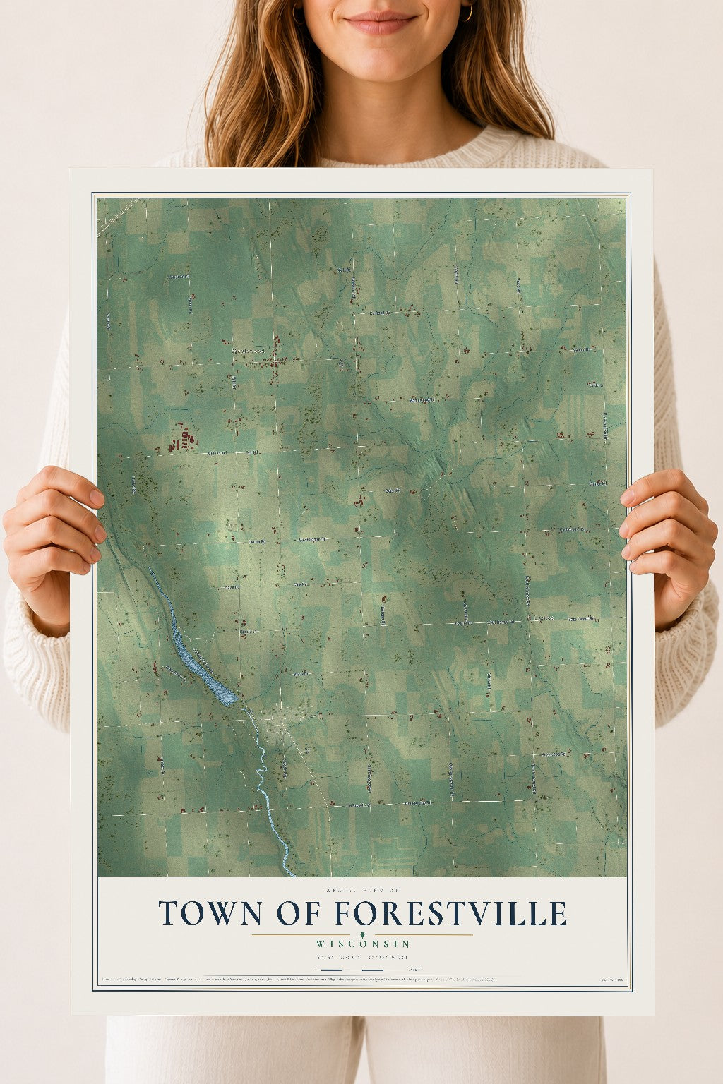 Map of the Town of Forestville, Wisconsin, 18 x 24 inch unframed archival matte print