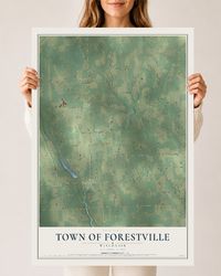 Map of the Town of Forestville, Wisconsin, 24 x 36 inch unframed archival matte print