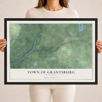 Map of the Town of Grantsburg, Wisconsin, 18 x 24 inch print in a black wood frame