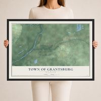 Map of the Town of Grantsburg, Wisconsin, 24 x 36 inch print in a black wood frame