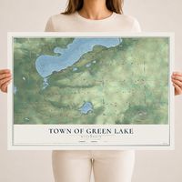 Map of the Town of Green Lake, Wisconsin, 18 x 24 inch unframed archival matte print