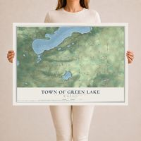 Map of the Town of Green Lake, Wisconsin, 24 x 36 inch unframed archival matte print