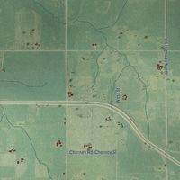 Second close-up of the map of the Town of Milladore, Wisconsin print showing more streets and buildings