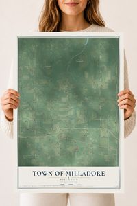 Map of the Town of Milladore, Wisconsin, 18 x 24 inch unframed archival matte print