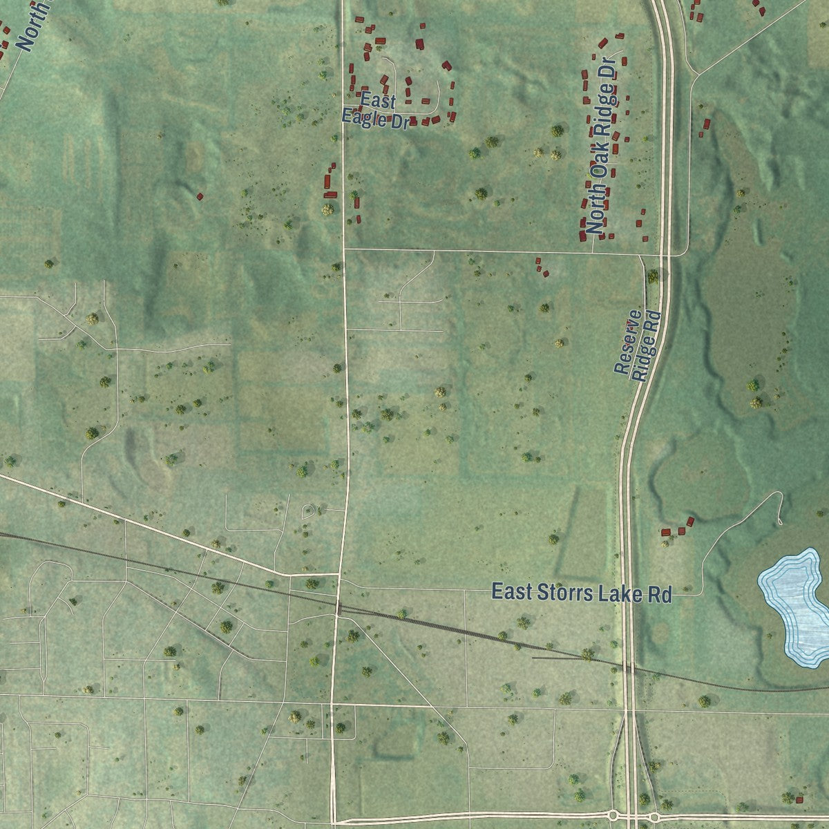 Second close-up of the map of the Town of Milton, Rock County, Wisconsin print showing more streets and buildings