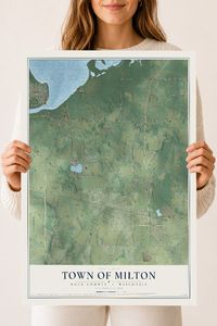 Map of the Town of Milton, Rock County, Wisconsin, 18 x 24 inch unframed archival matte print
