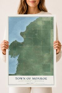 Map of the Town of Monroe, Adams County, Wisconsin, 18 x 24 inch unframed archival matte print