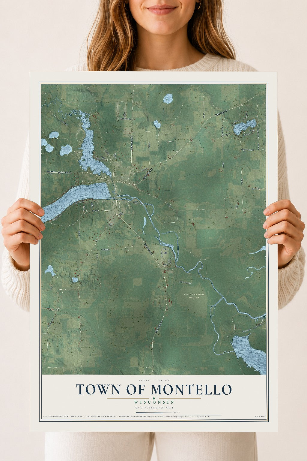 Map of the Town of Montello, Wisconsin, 18 x 24 inch unframed archival matte print