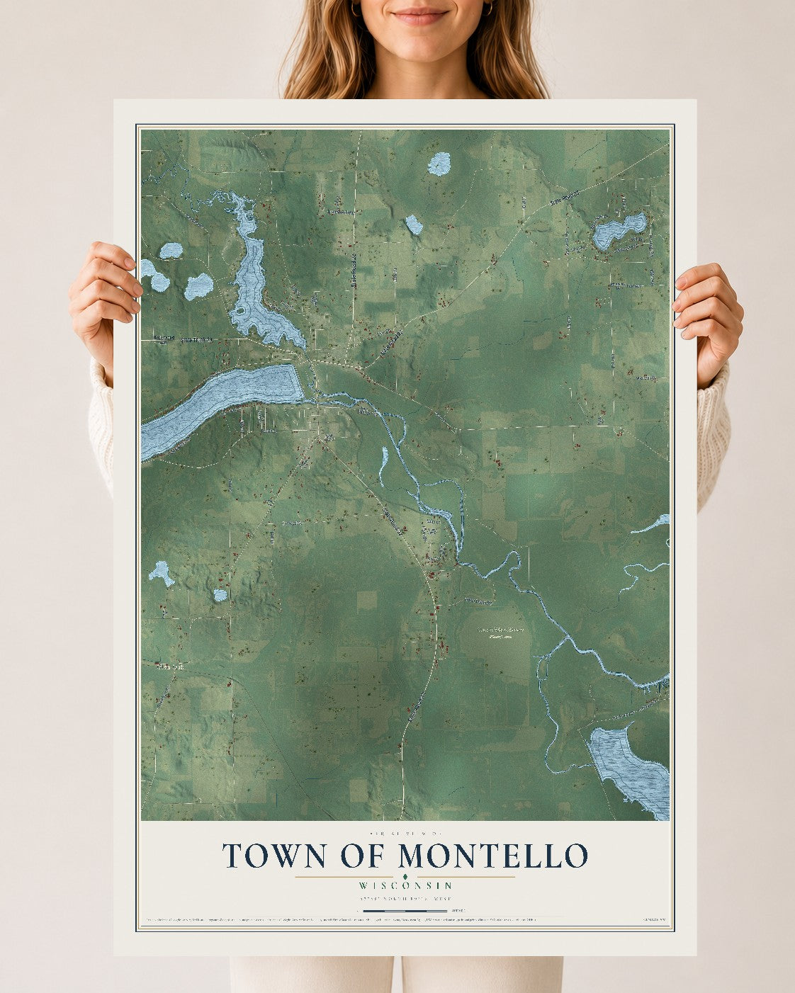 Map of the Town of Montello, Wisconsin, 24 x 36 inch unframed archival matte print