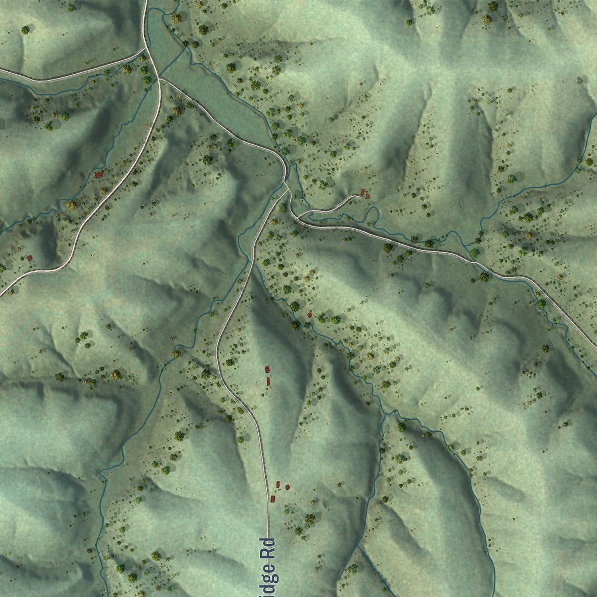 Close-up of the map of the Town of Mount Hope, Wisconsin print showing street and building detail