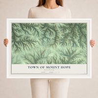 Map of the Town of Mount Hope, Wisconsin, 24 x 36 inch print in a white wood frame
