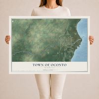 Map of the Town of Oconto, Wisconsin, 24 x 36 inch unframed archival matte print