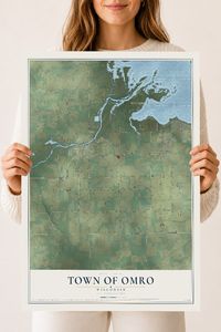 Map of the Town of Omro, Wisconsin, 18 x 24 inch unframed archival matte print