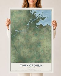 Map of the Town of Omro, Wisconsin, 24 x 36 inch unframed archival matte print