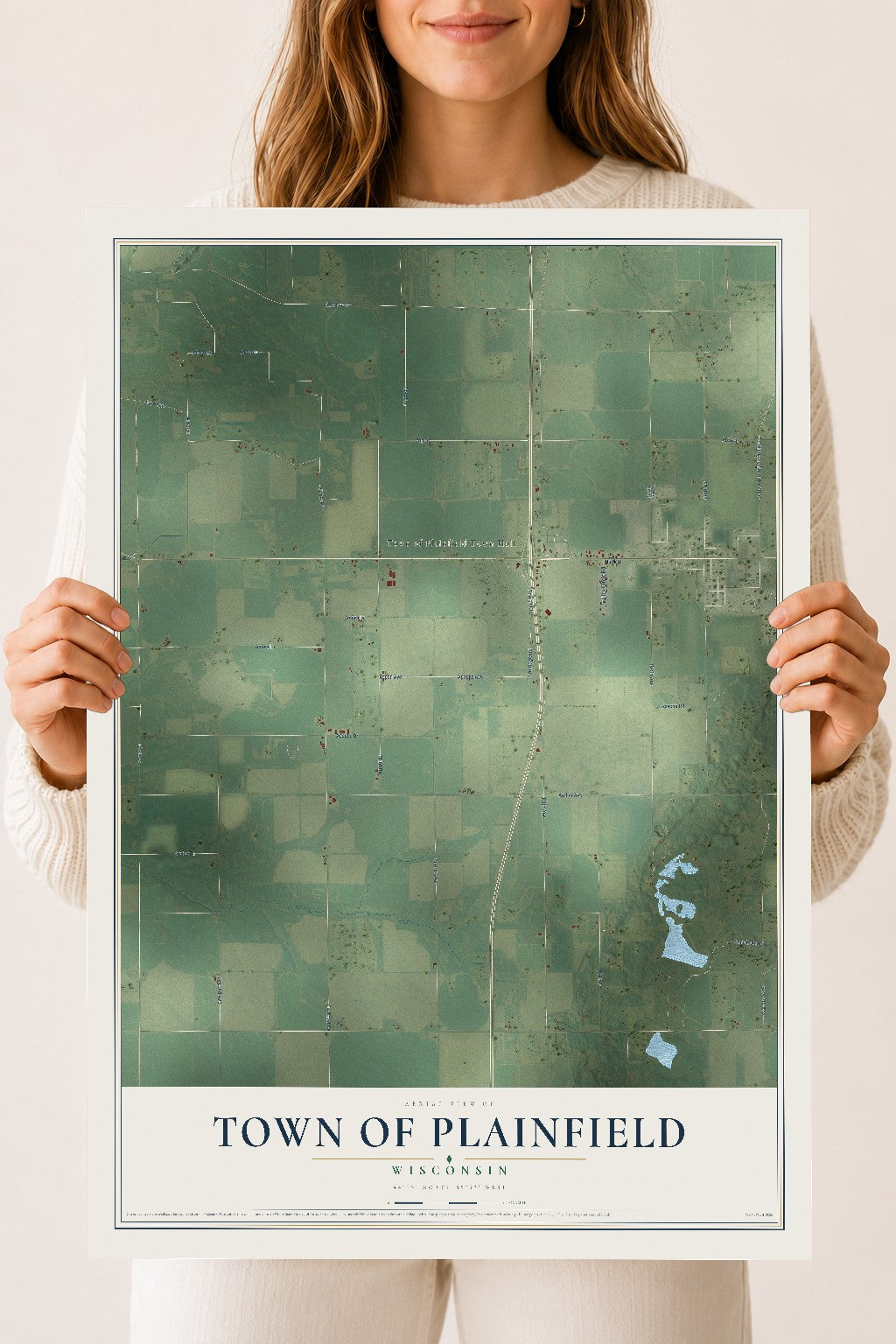 Map of the Town of Plainfield, Wisconsin, 18 x 24 inch unframed archival matte print