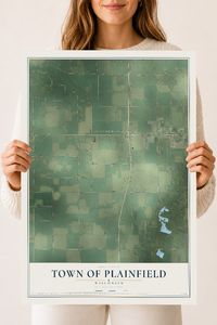 Map of the Town of Plainfield, Wisconsin, 18 x 24 inch unframed archival matte print