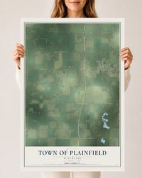 Map of the Town of Plainfield, Wisconsin, 24 x 36 inch unframed archival matte print
