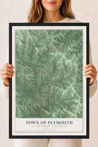 Map of the Town of Plymouth, Juneau County, Wisconsin, 18 x 24 inch print in a black wood frame