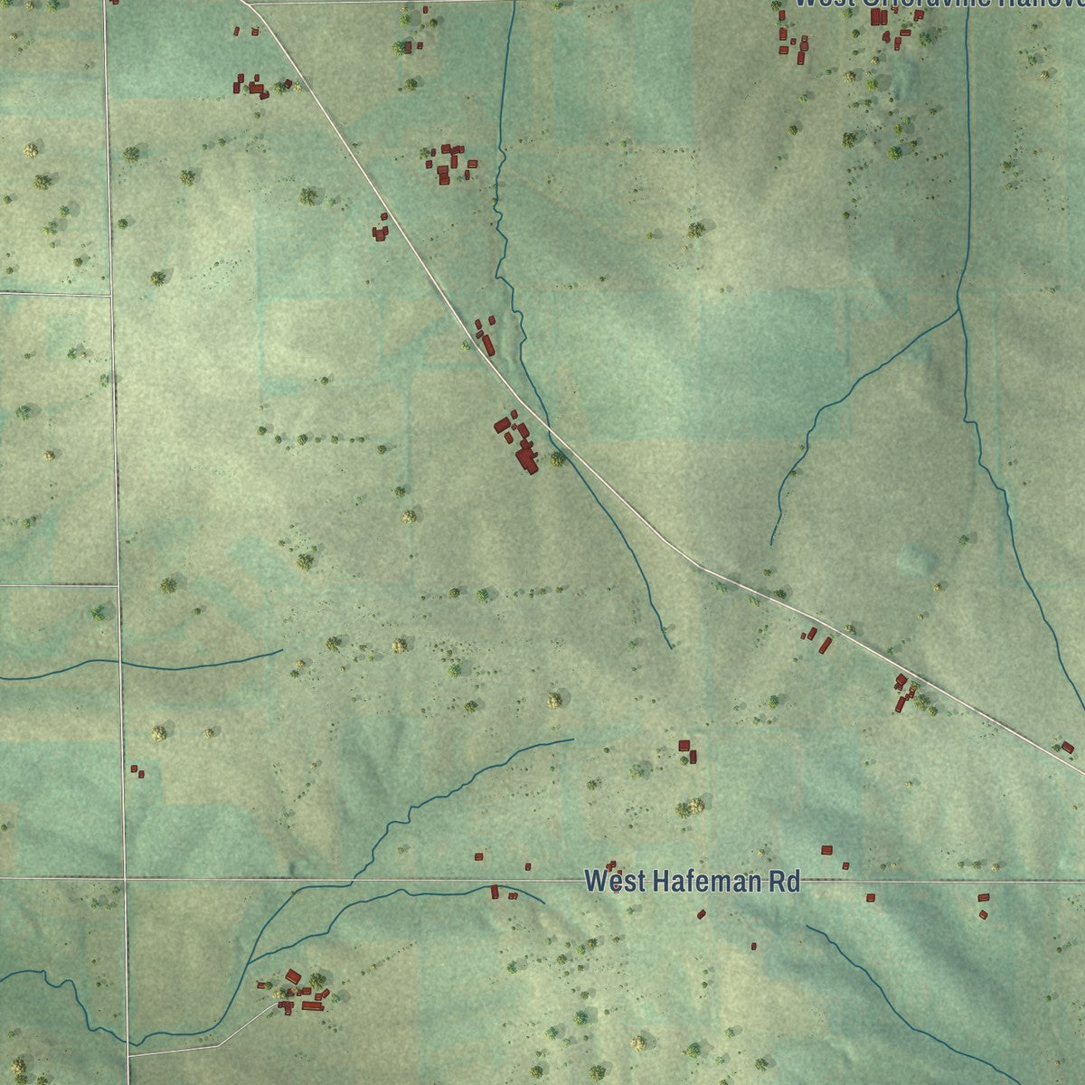 Close-up of the map of the Town of Plymouth, Rock County, Wisconsin print showing street and building detail