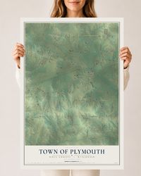 Map of the Town of Plymouth, Rock County, Wisconsin, 24 x 36 inch unframed archival matte print