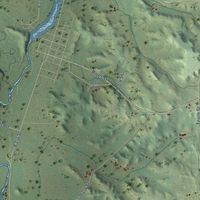 Second close-up of the map of the Town of Prairie Farm, Wisconsin print showing more streets and buildings
