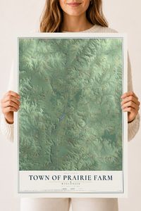 Map of the Town of Prairie Farm, Wisconsin, 18 x 24 inch unframed archival matte print